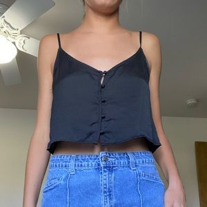 Black button down tank